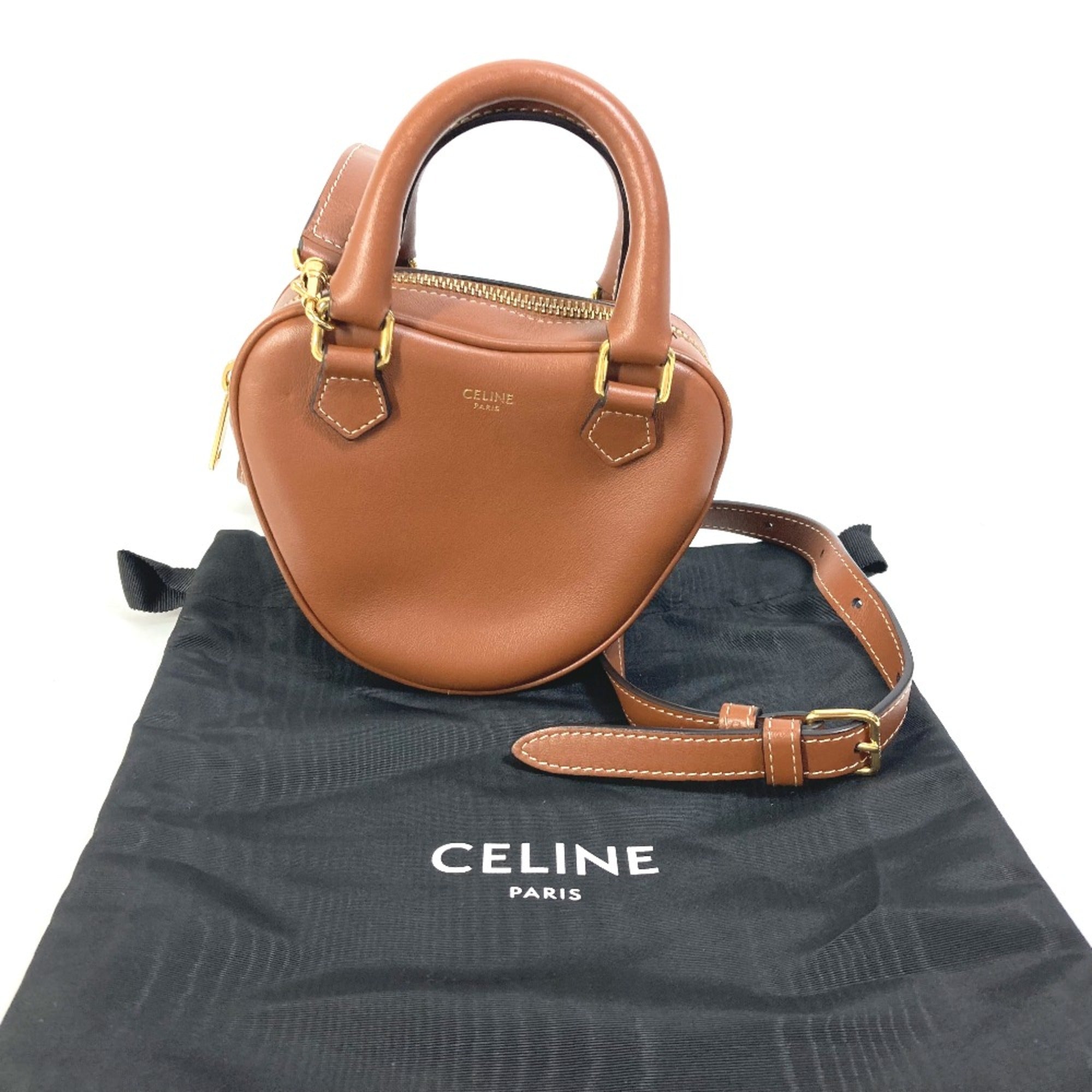 Celine Brown Leather Shoulder Bag