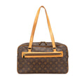 Louis Vuitton Brown Pvc Leather Handbag Shoulder Bag