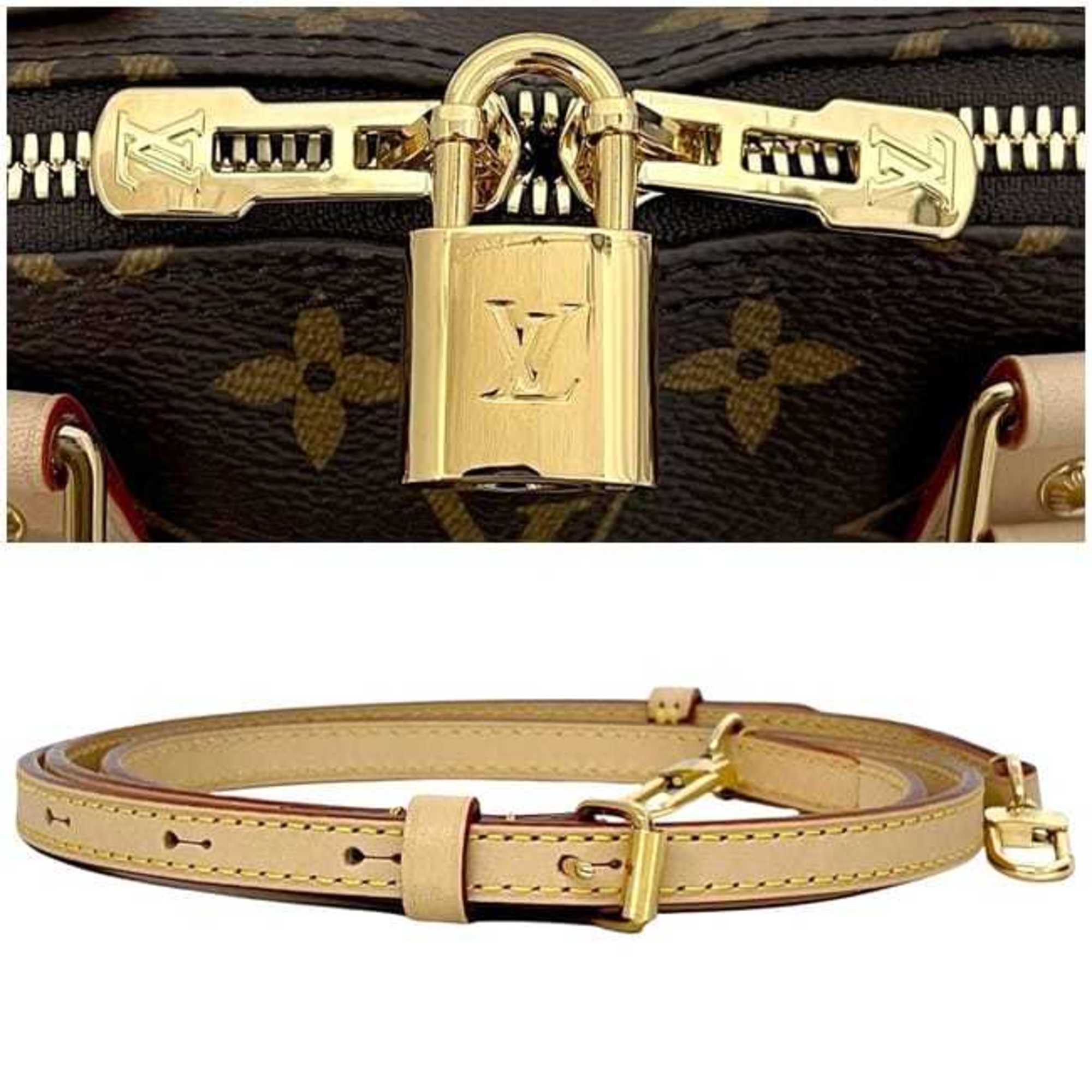 Louis Vuitton Brown Monogram Canvas Leather Handbag Shoulder Bag