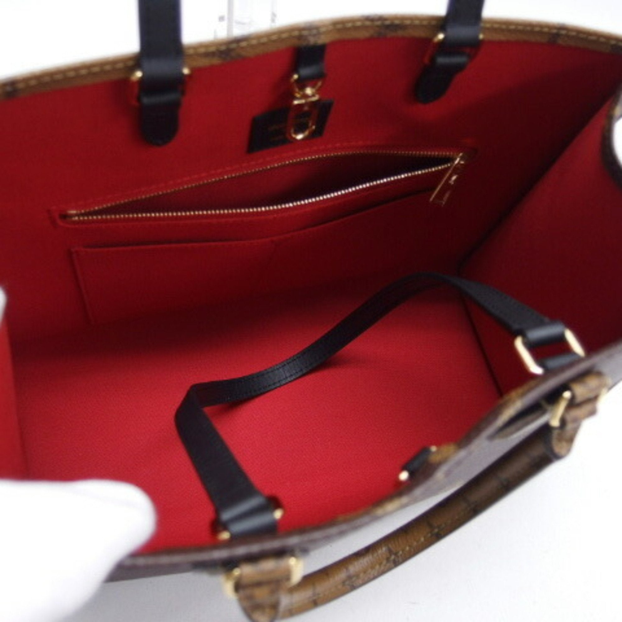 Louis Vuitton Monogram Dark Brown Marron Monogram Monogram Reverse Shoulder Bag Tote Bag