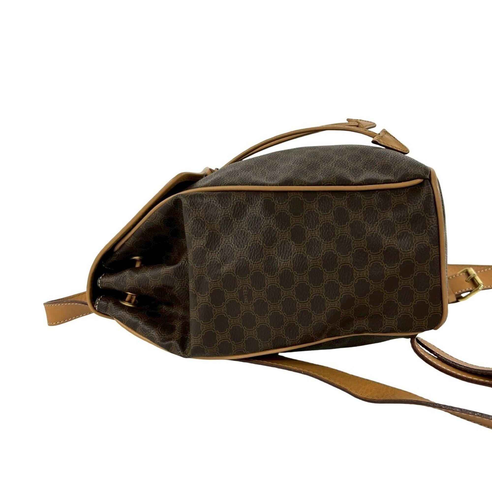 Celine Brown Leather Pvc Backpack