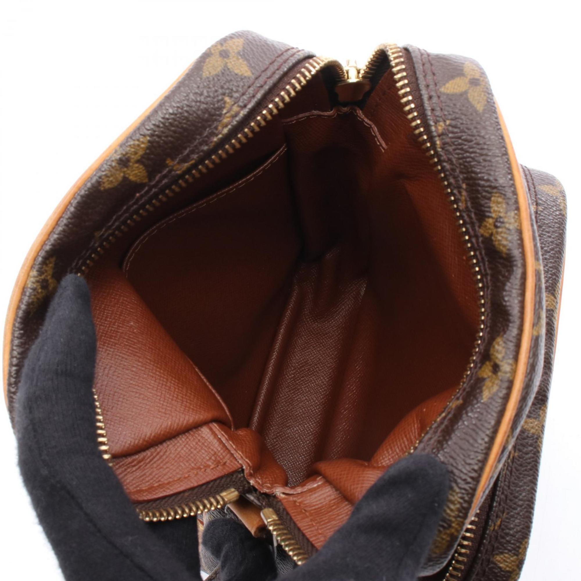 Louis Vuitton Monogram Brown Coated Canvas Leather Shoulder Bag