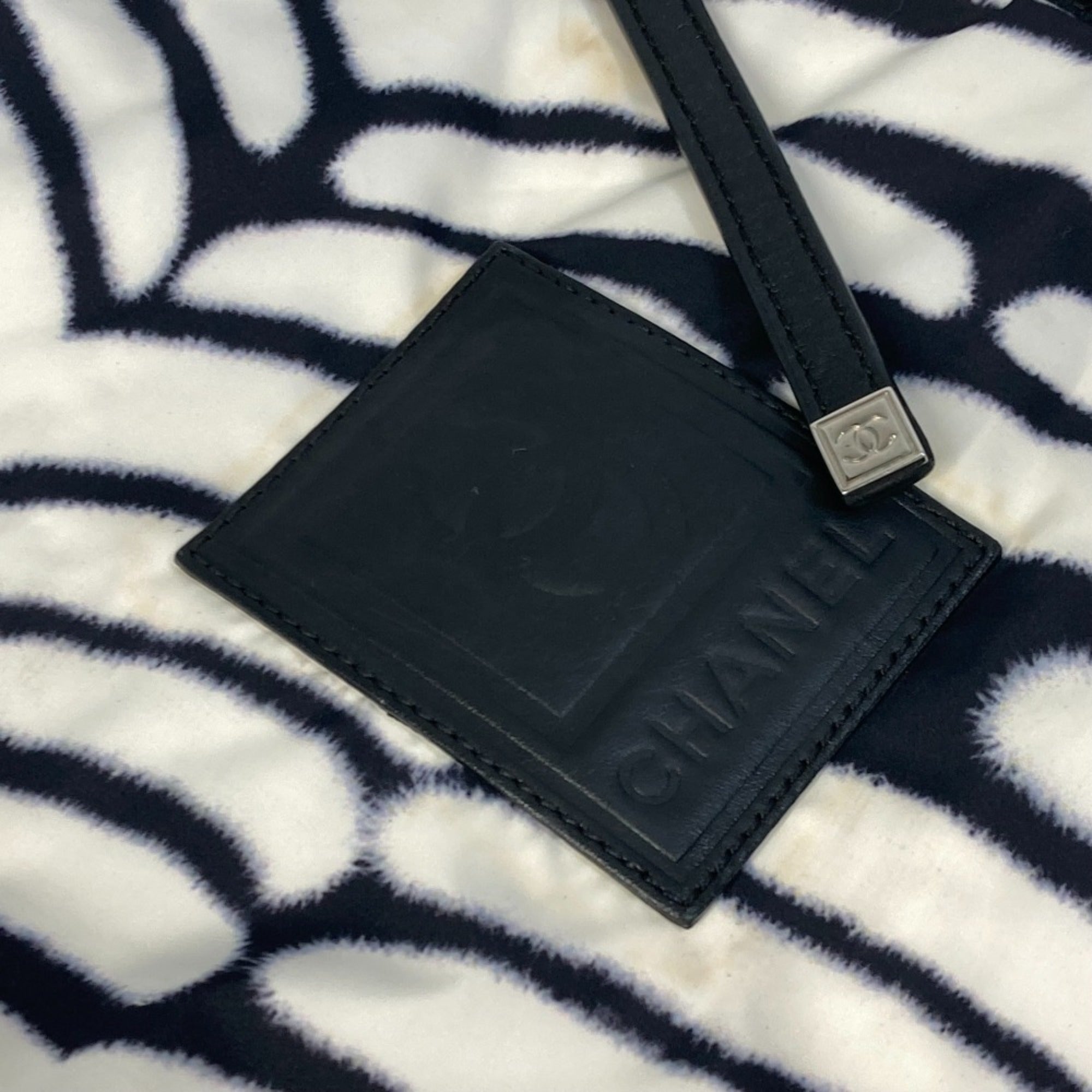 Chanel Sport Black White Nylon Messenger Bag Shoulder Bag