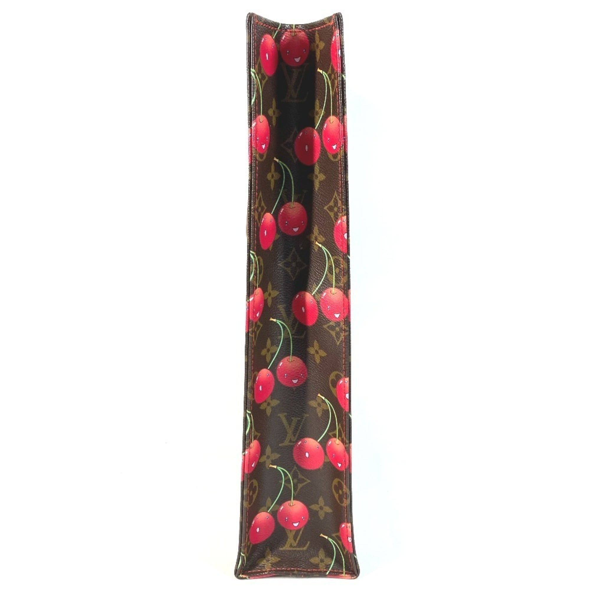 Louis Vuitton Brown Monogram Cherry Red Color Monogram Leather Shoulder Bag Tote Bag