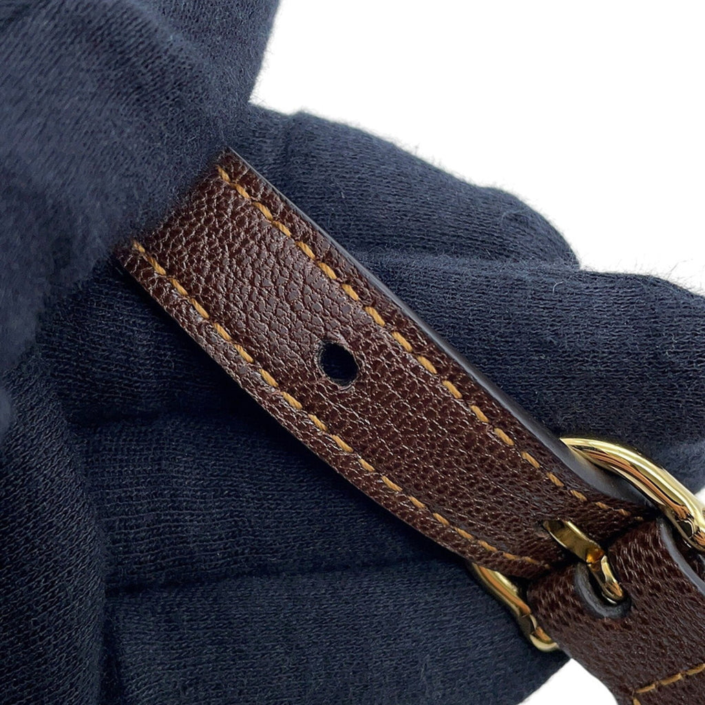 Gucci Brown Gg Canvas Leather Handbag Shoulder Bag (Pre-Owned)