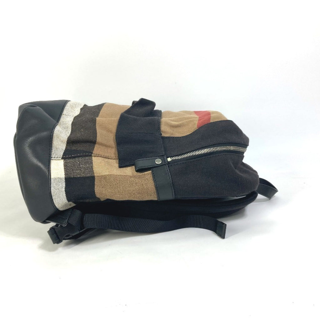 Burberry Beige Black Canvas Leather Backpack