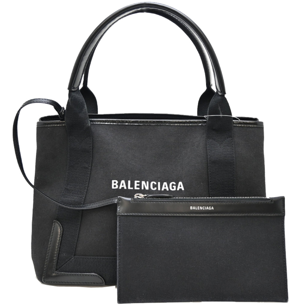 Balenciaga Black Canvas Leather Tote