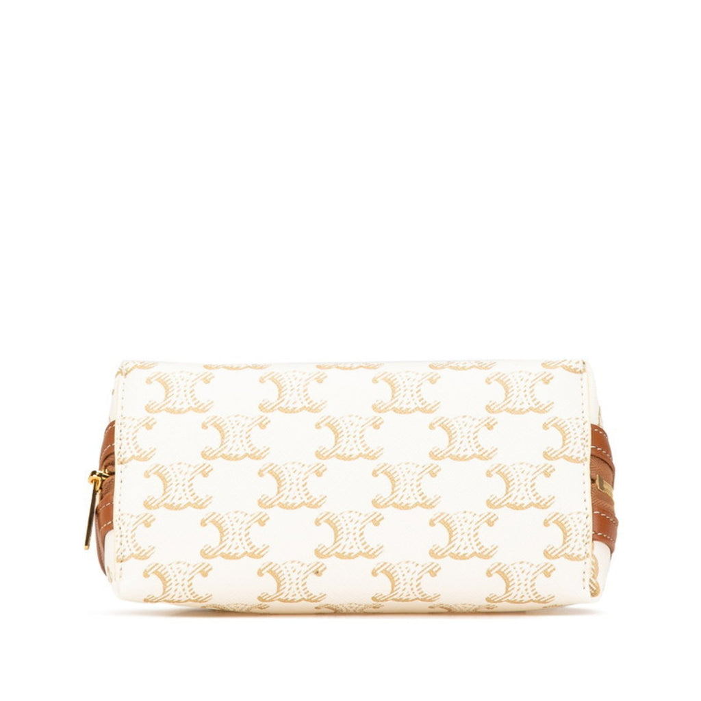 Celine Brown White Pvc Leather Shoulder Bag