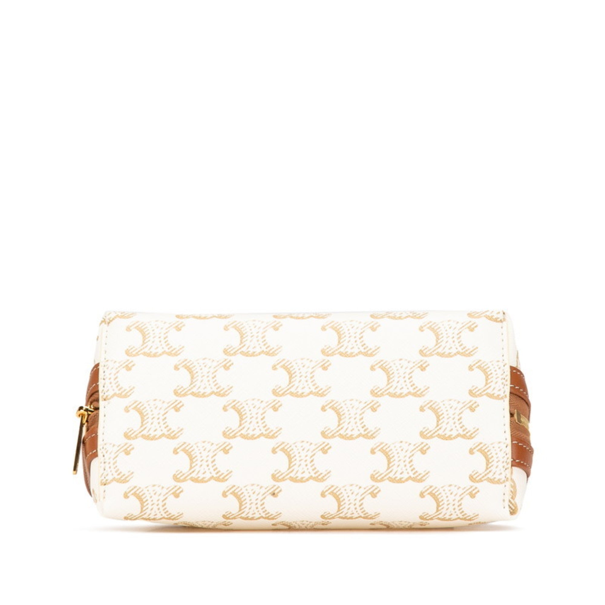 Celine Brown White Pvc Leather Shoulder Bag