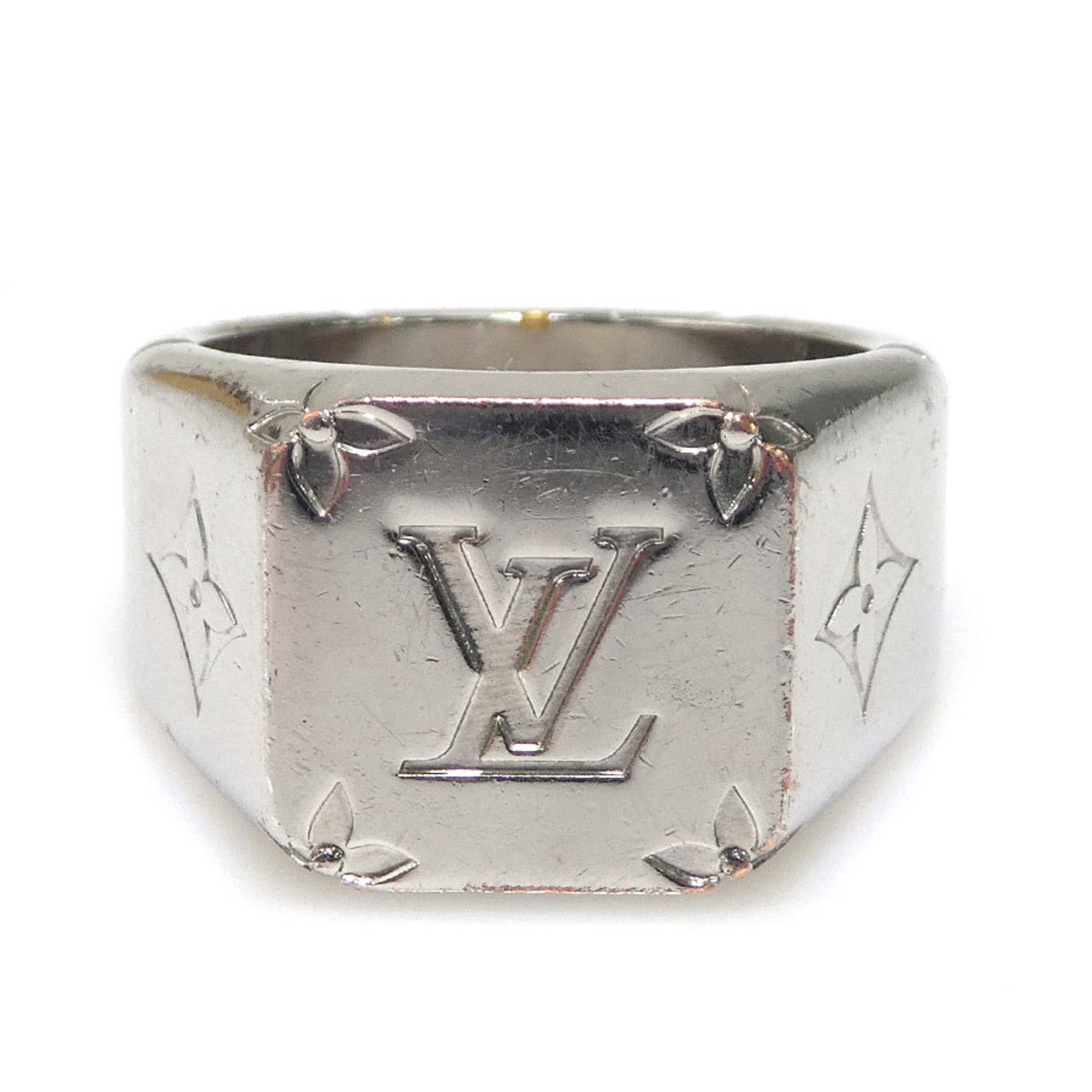 Louis Vuitton Silver Metal Band Ring