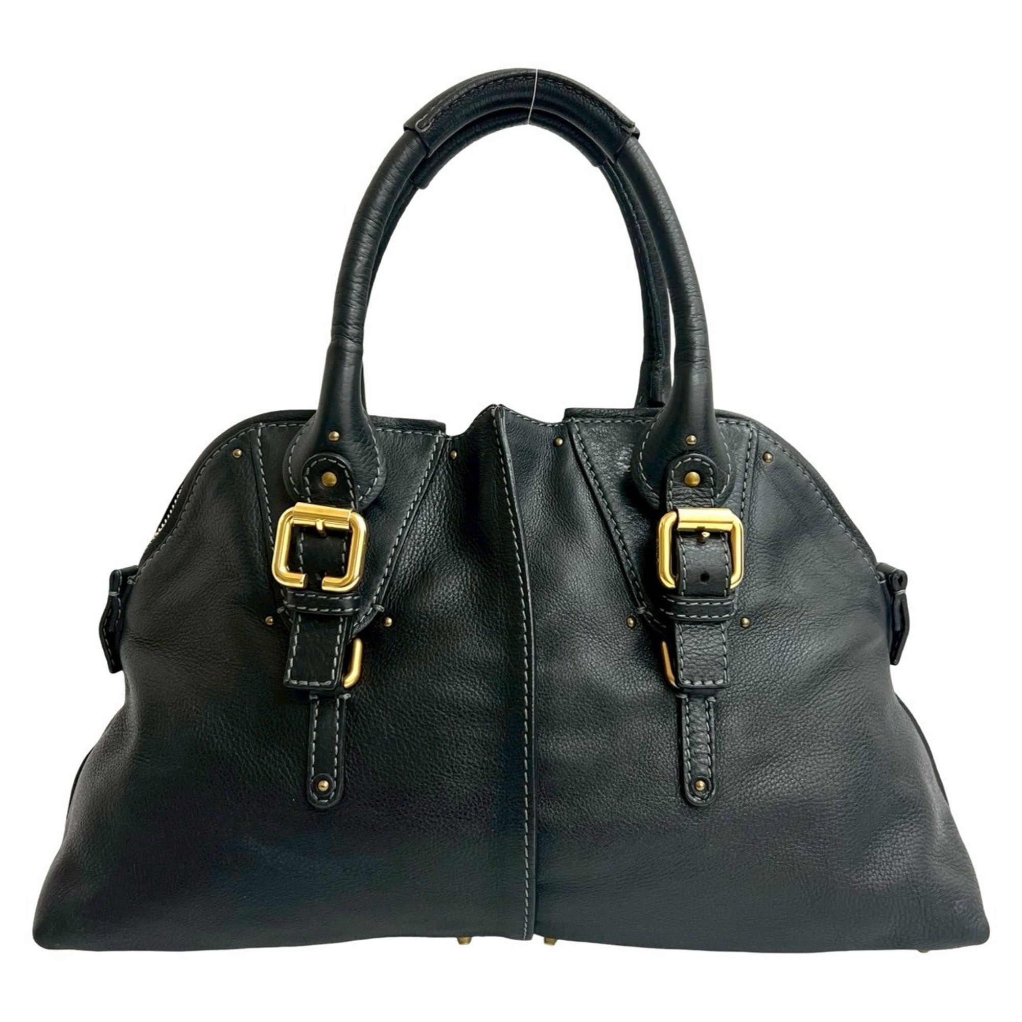Chloé Black Leather Handbag Tote Bag (Pre-Owned)