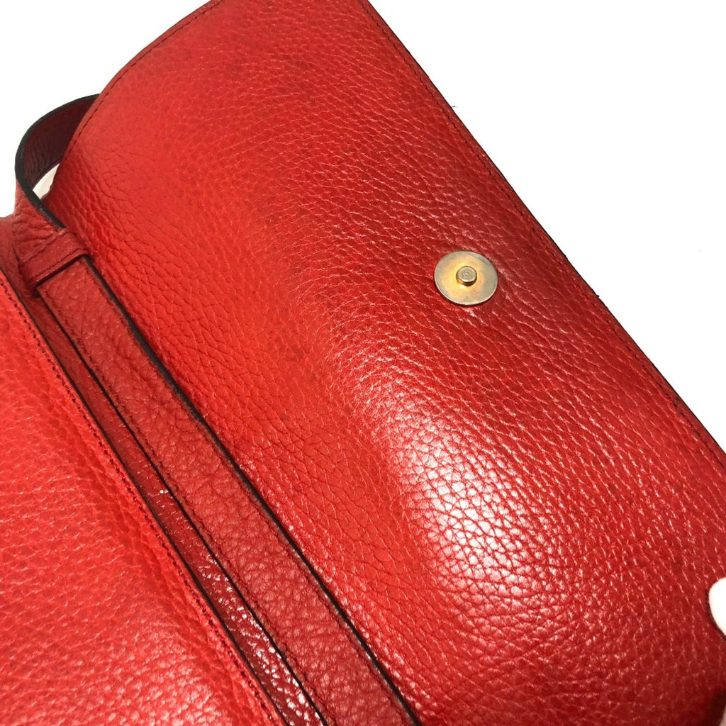 Celine Red Leather Shoulder Bag
