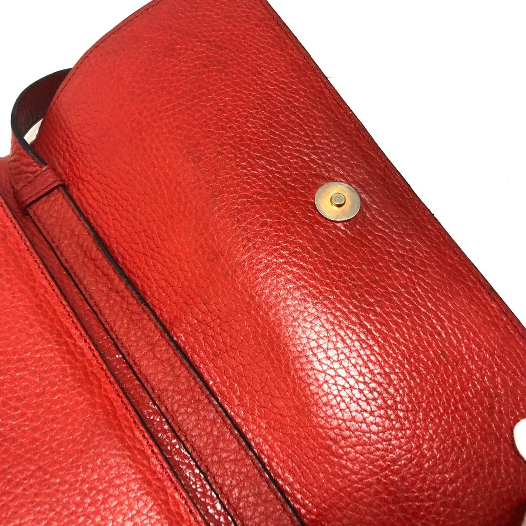 Celine Red Leather Shoulder Bag