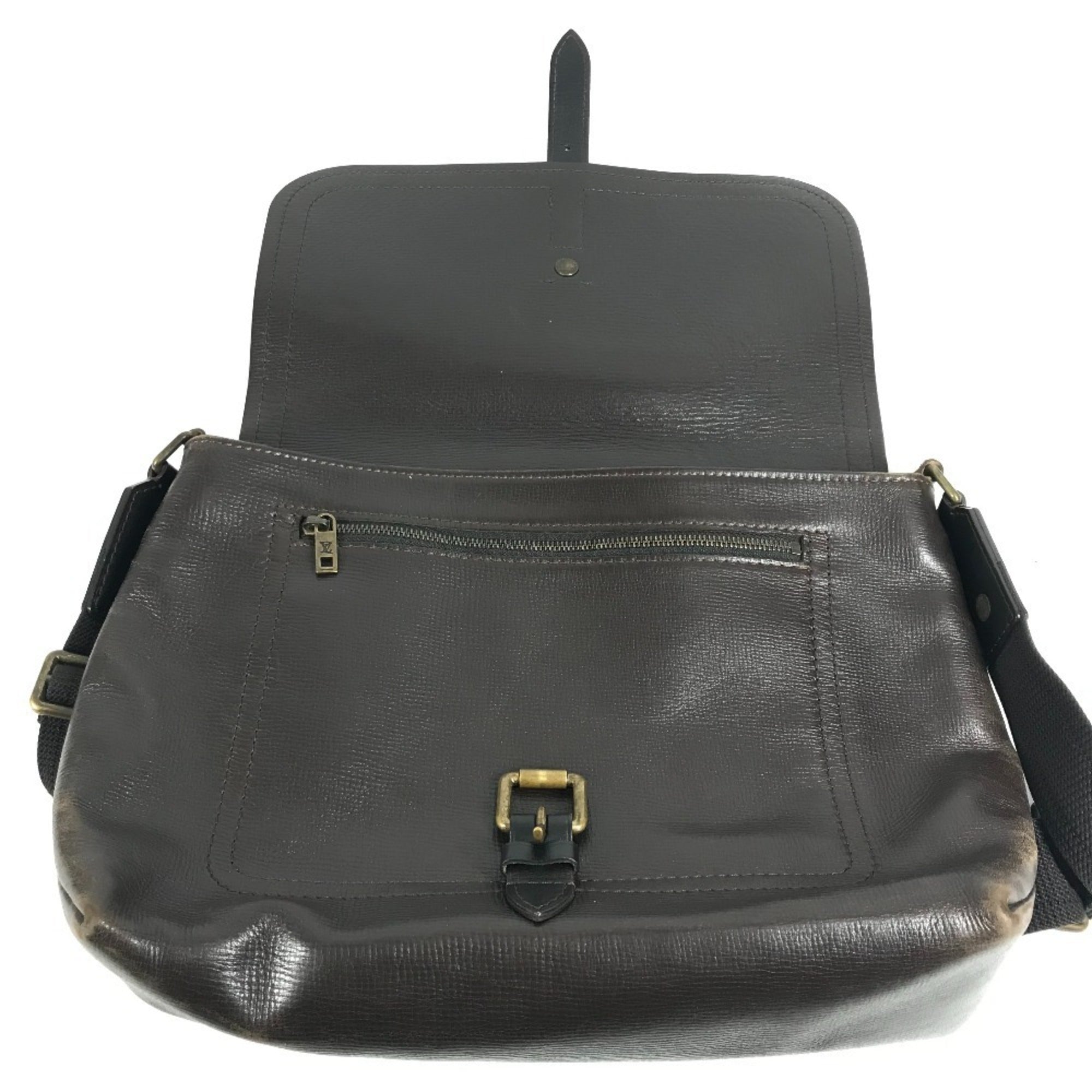 Louis Vuitton Brown Coffee Utah Leather Messenger Bag Shoulder Bag
