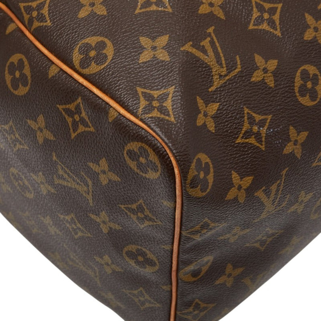 Louis Vuitton Brown Pvc Leather Boston Bag Handbag