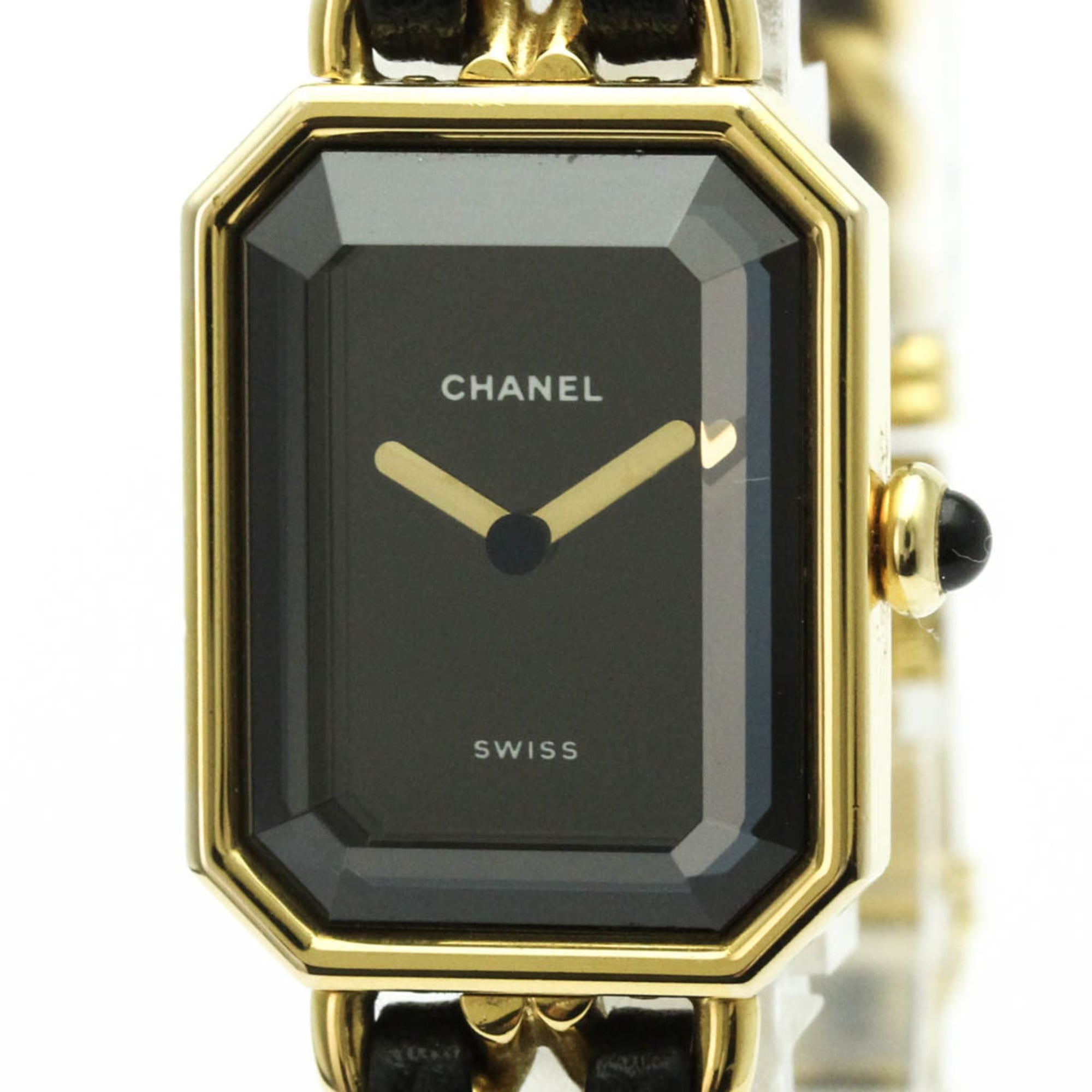 Chanel Premiere Rock Quartz Watch Plated Metal And Leather Watch