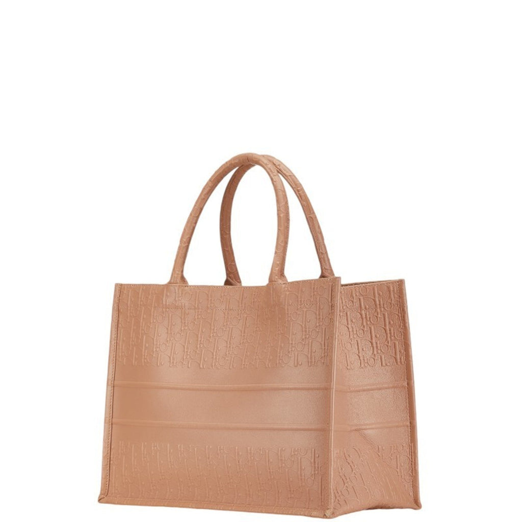 Christian Dior Pink Beige Leather Handbag Tote Bag (Pre-Owned)