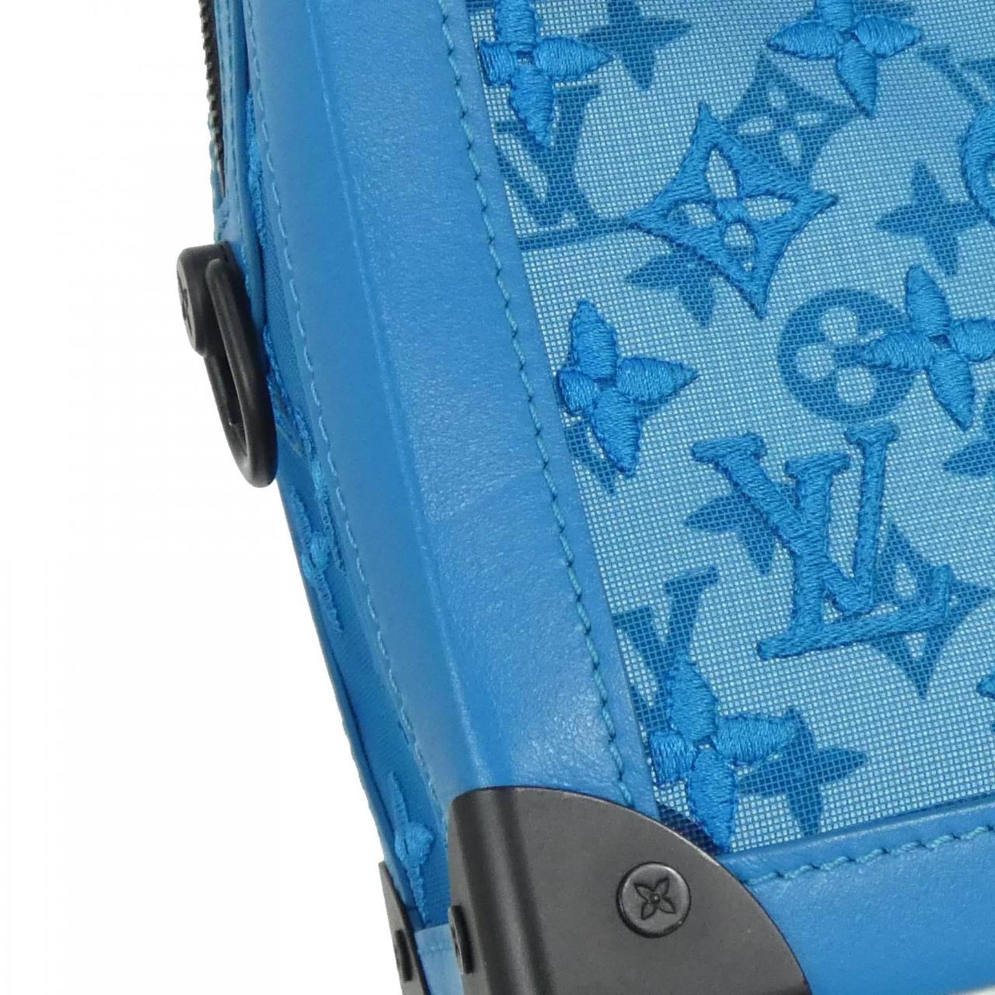Louis Vuitton Turquoise Leather Nylon Shoulder Bag