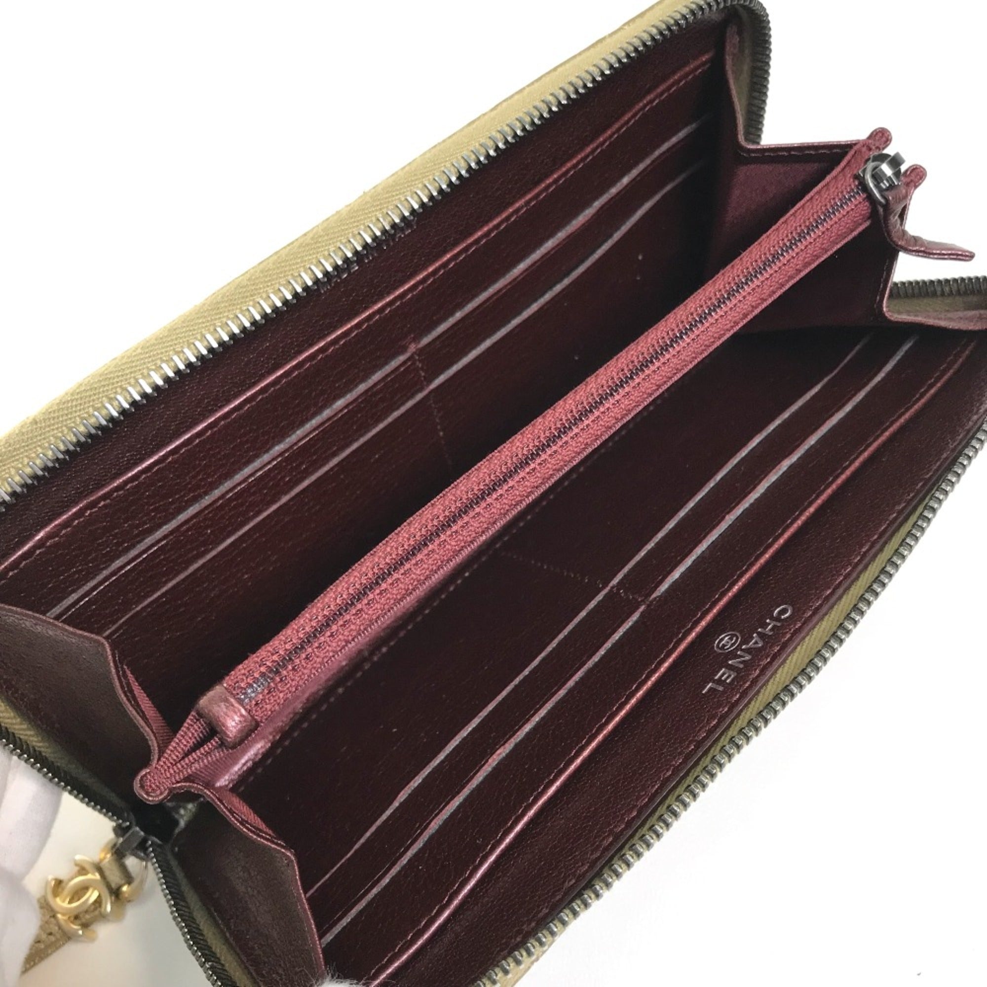 Chanel Gold Leather Long Wallet (Bi-Fold)