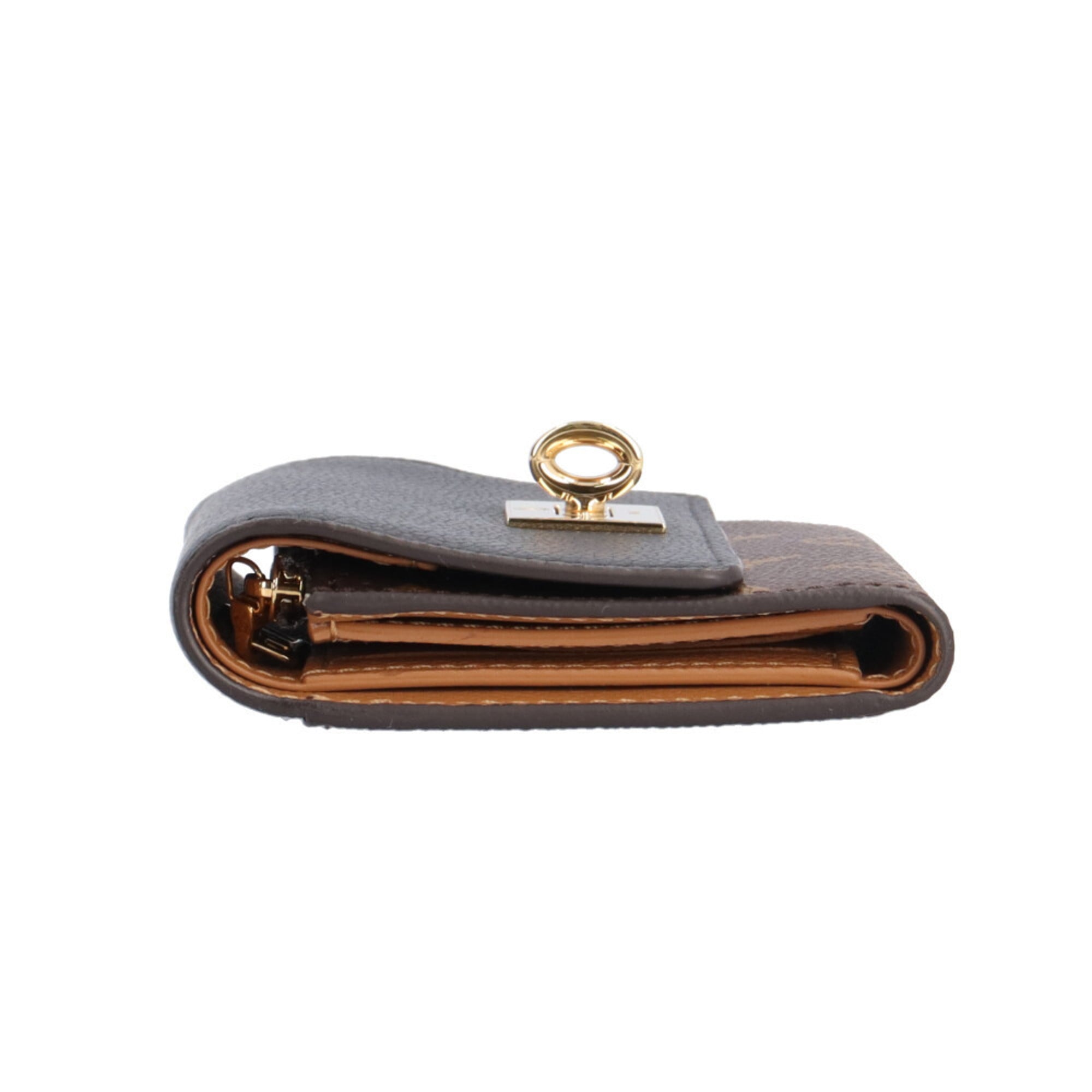 Louis Vuitton Black Brown Monogram Wallet (Tri-Fold)