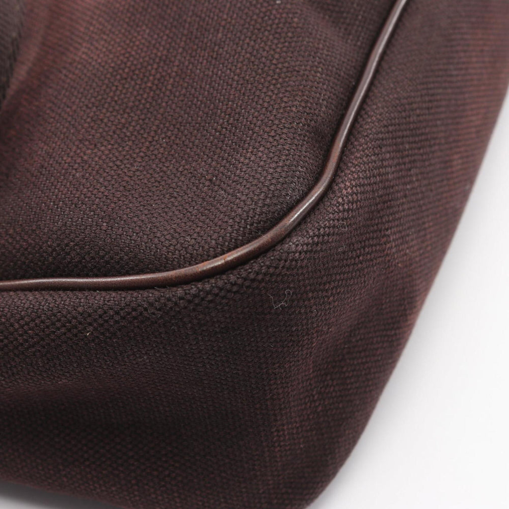 Gucci Brown Canvas Leather Handbag Shoulder Bag (Pre-Owned)
