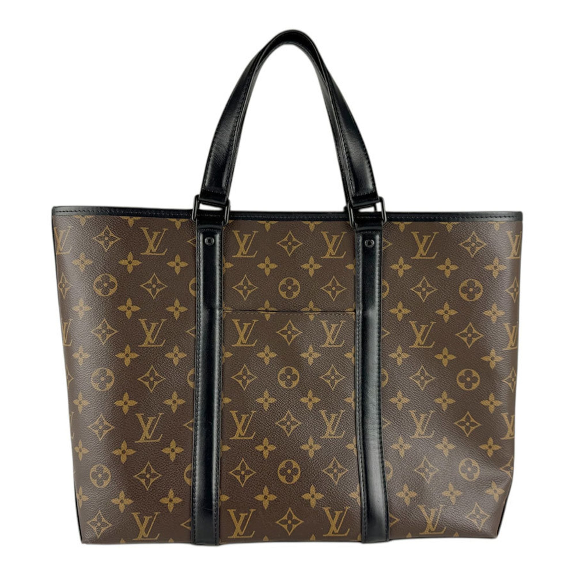 Louis Vuitton Black Brown Monogram Leather Handbag Shoulder Bag