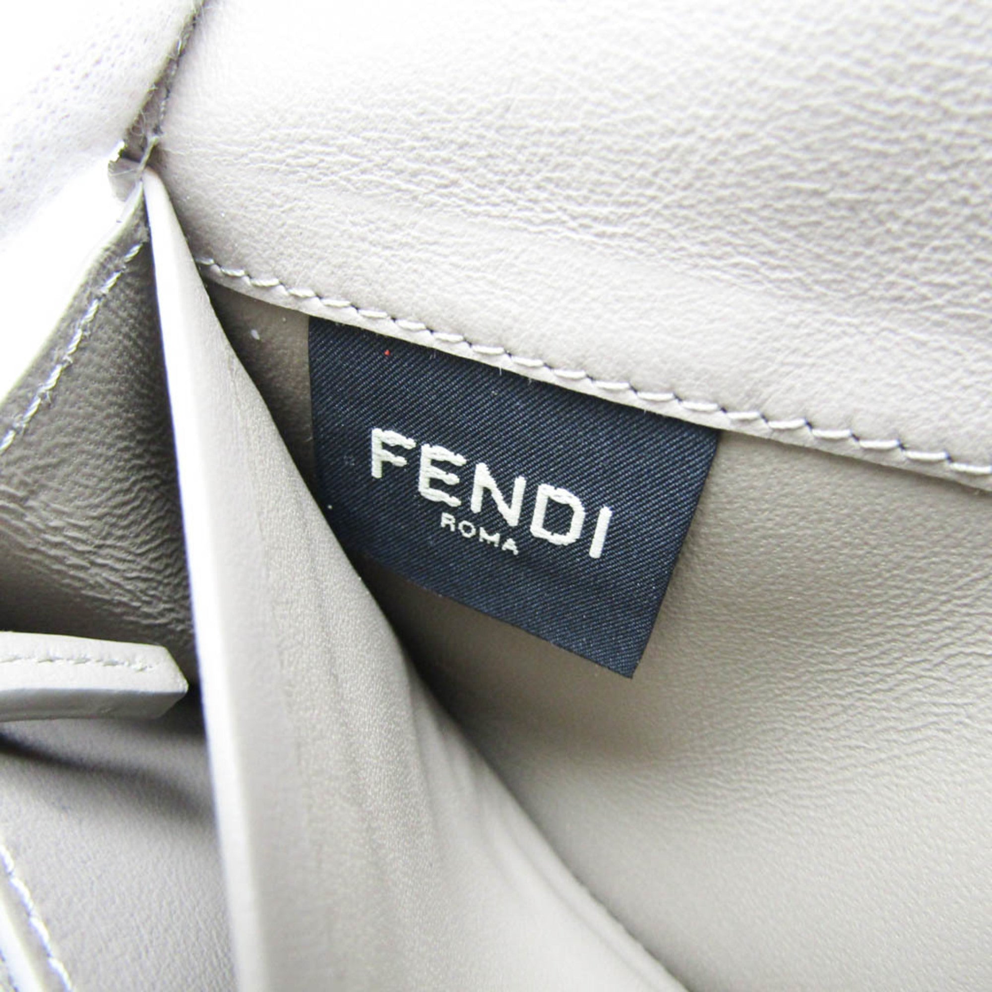 Fendi Beige Leather Long Wallet (Bi-Fold)