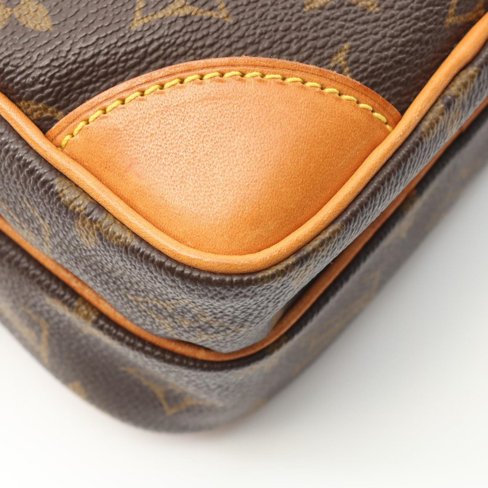 Louis Vuitton Brown Coated Canvas Leather Shoulder Bag