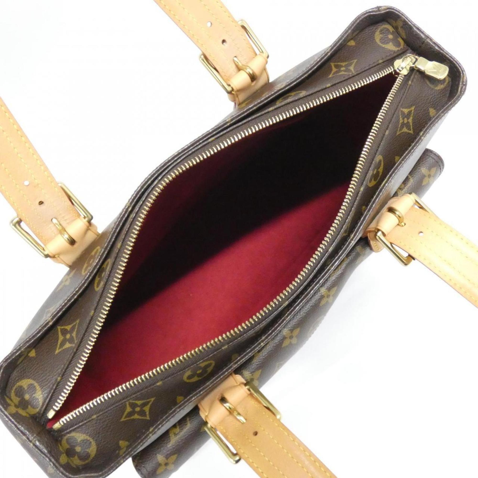 Louis Vuitton Brown Coated Canvas Handbag