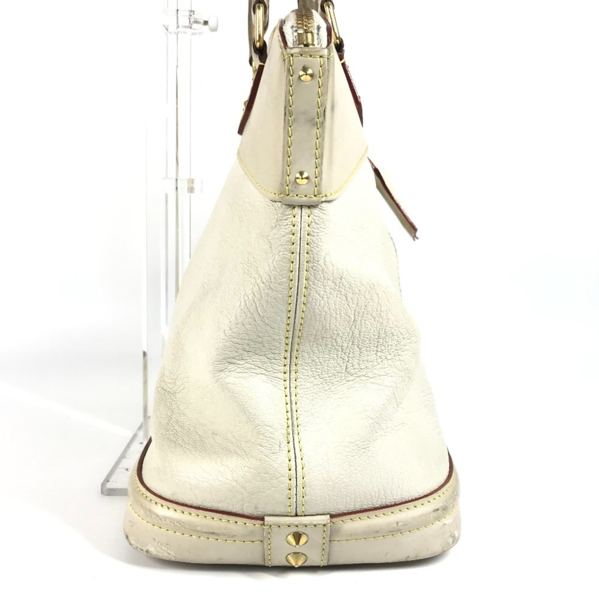 Louis Vuitton Blanc White Suhali Leather Handbag Shoulder Bag Tote Bag