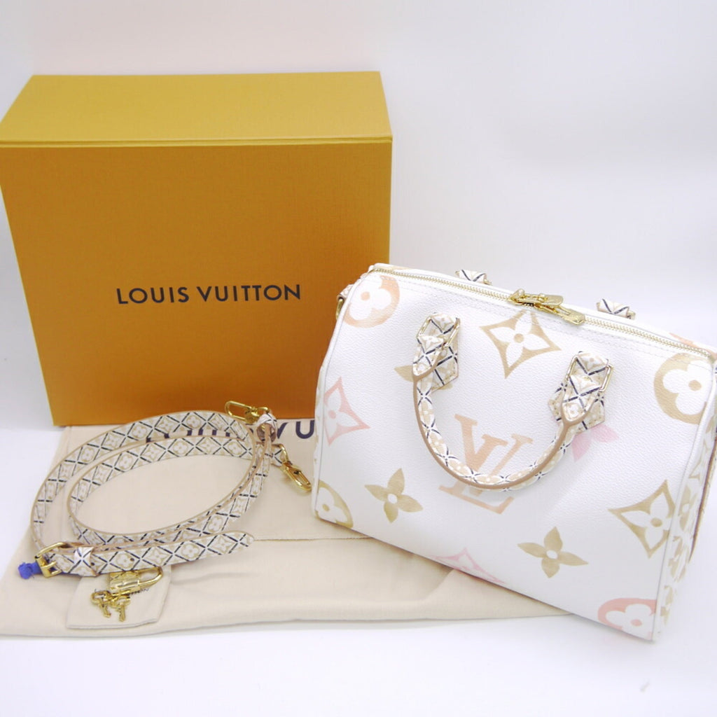 Louis Vuitton Leather Canvas Boston Bag Shoulder Bag