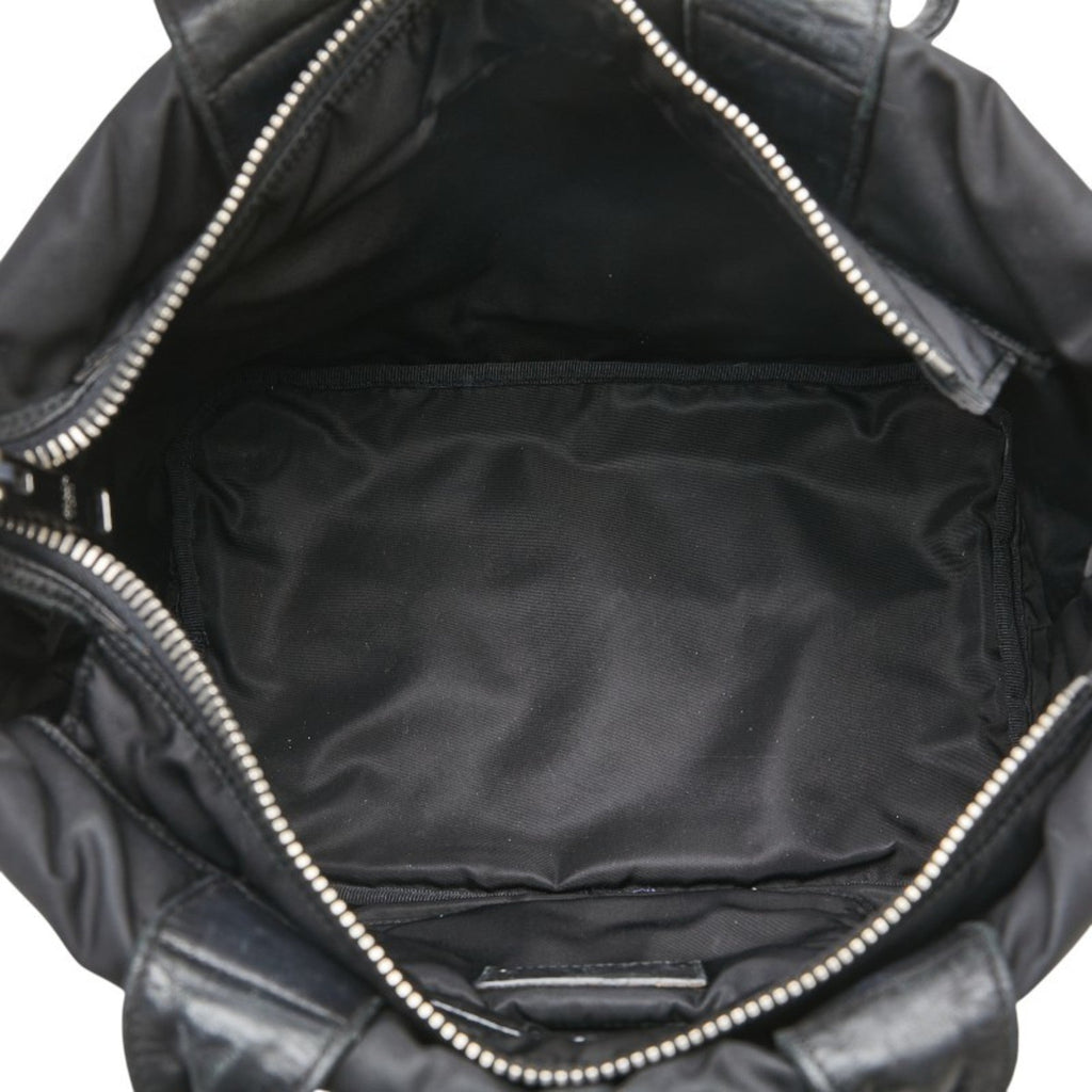 Prada Navy Black Nylon Handbag Tote Bag