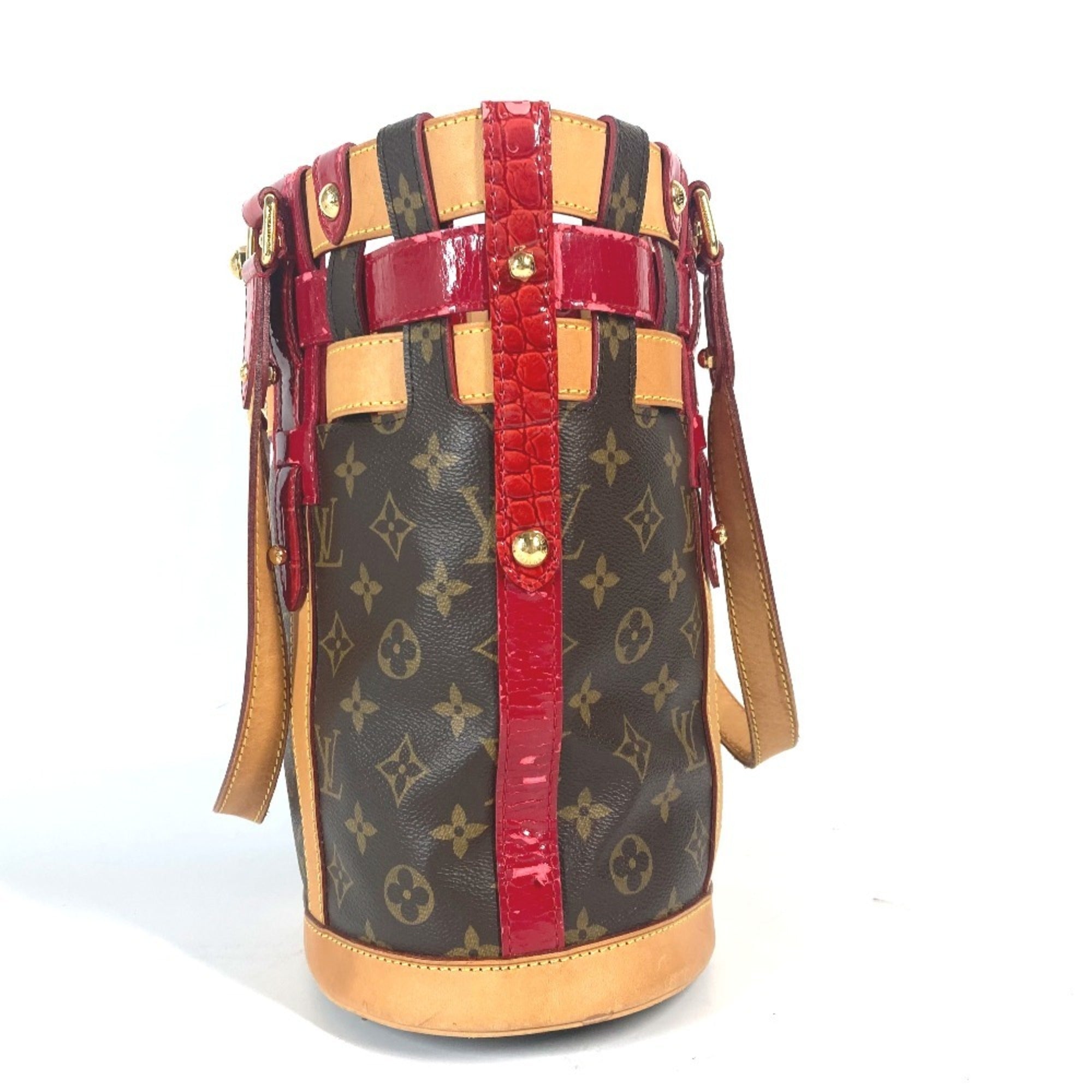 Louis Vuitton Brown Red Color Monogram Shoulder Bag Tote Bag