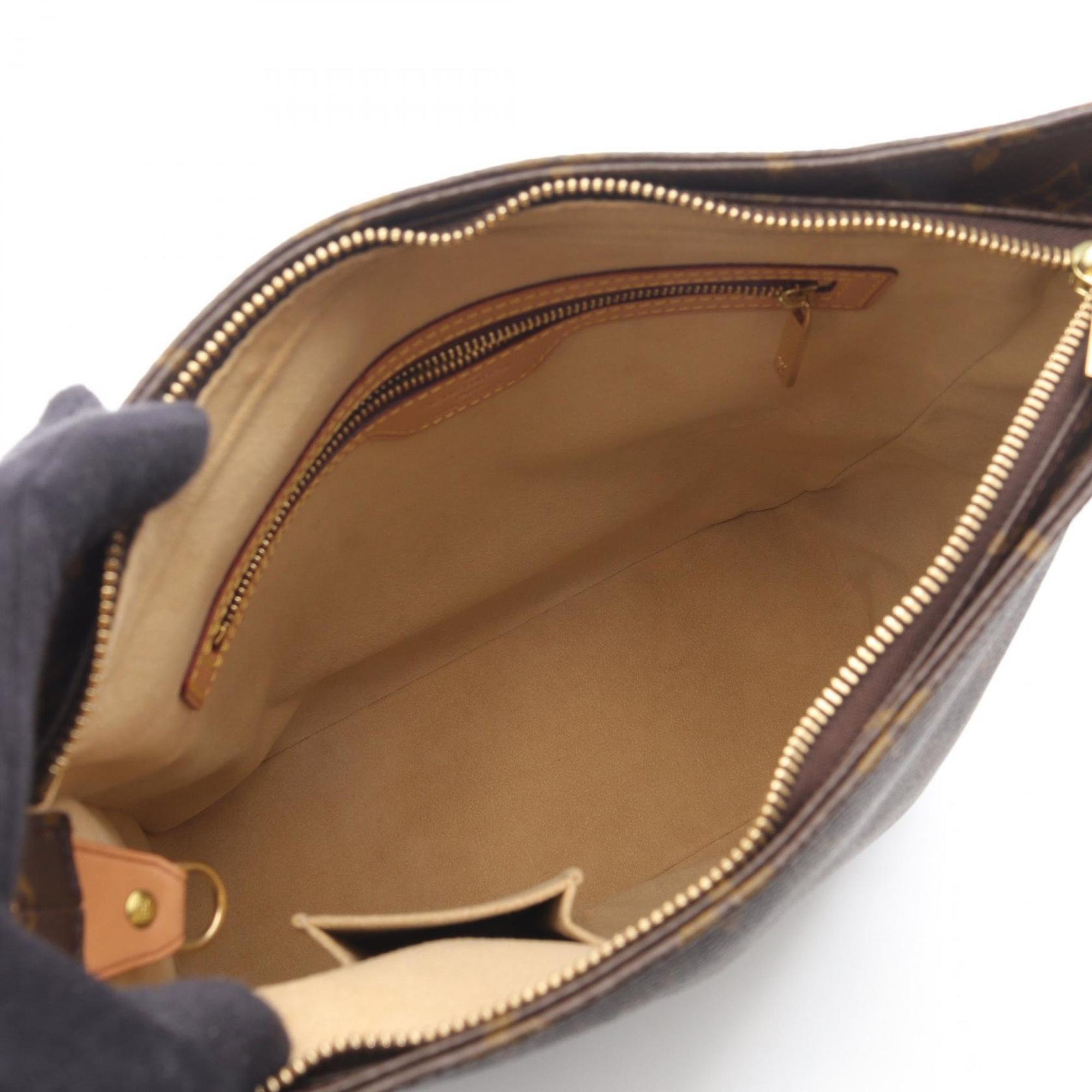 Louis Vuitton Brown Coated Canvas Leather Shoulder Bag