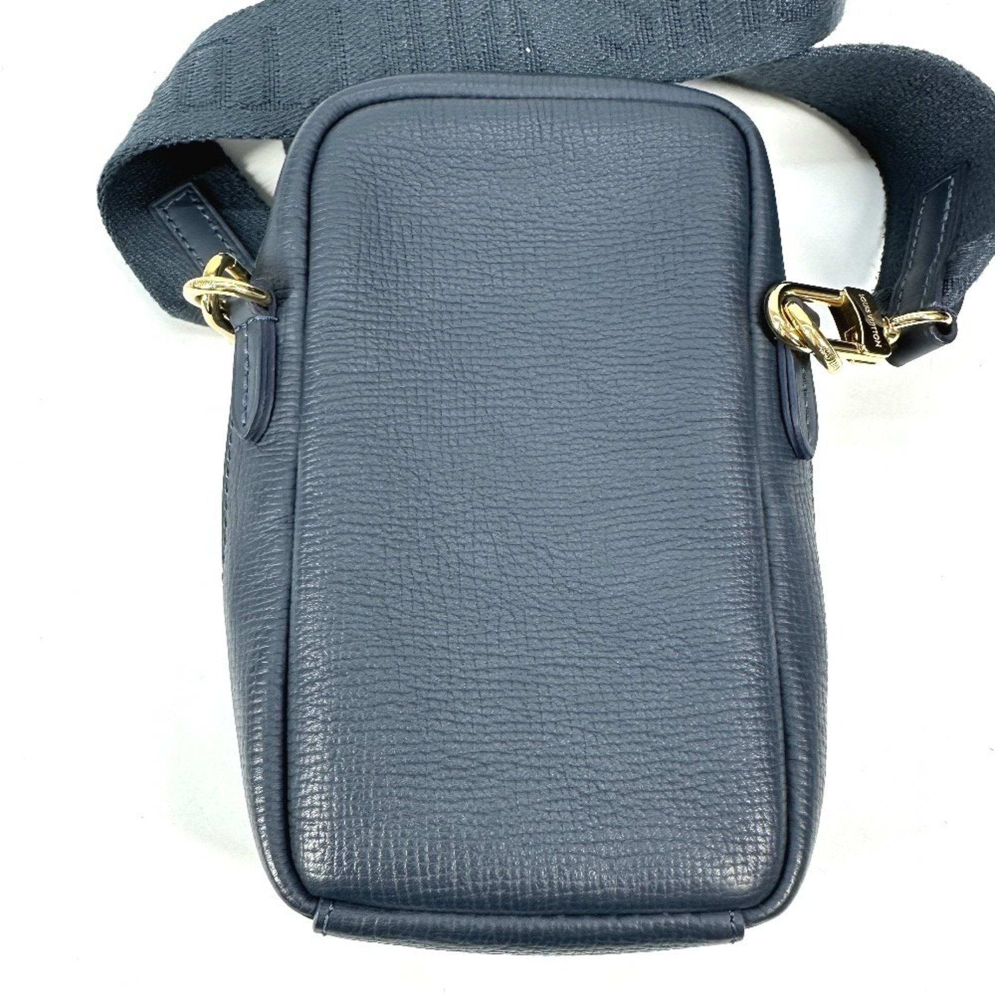 Louis Vuitton Blue Denim Leather Pochette Pouch Shoulder Bag