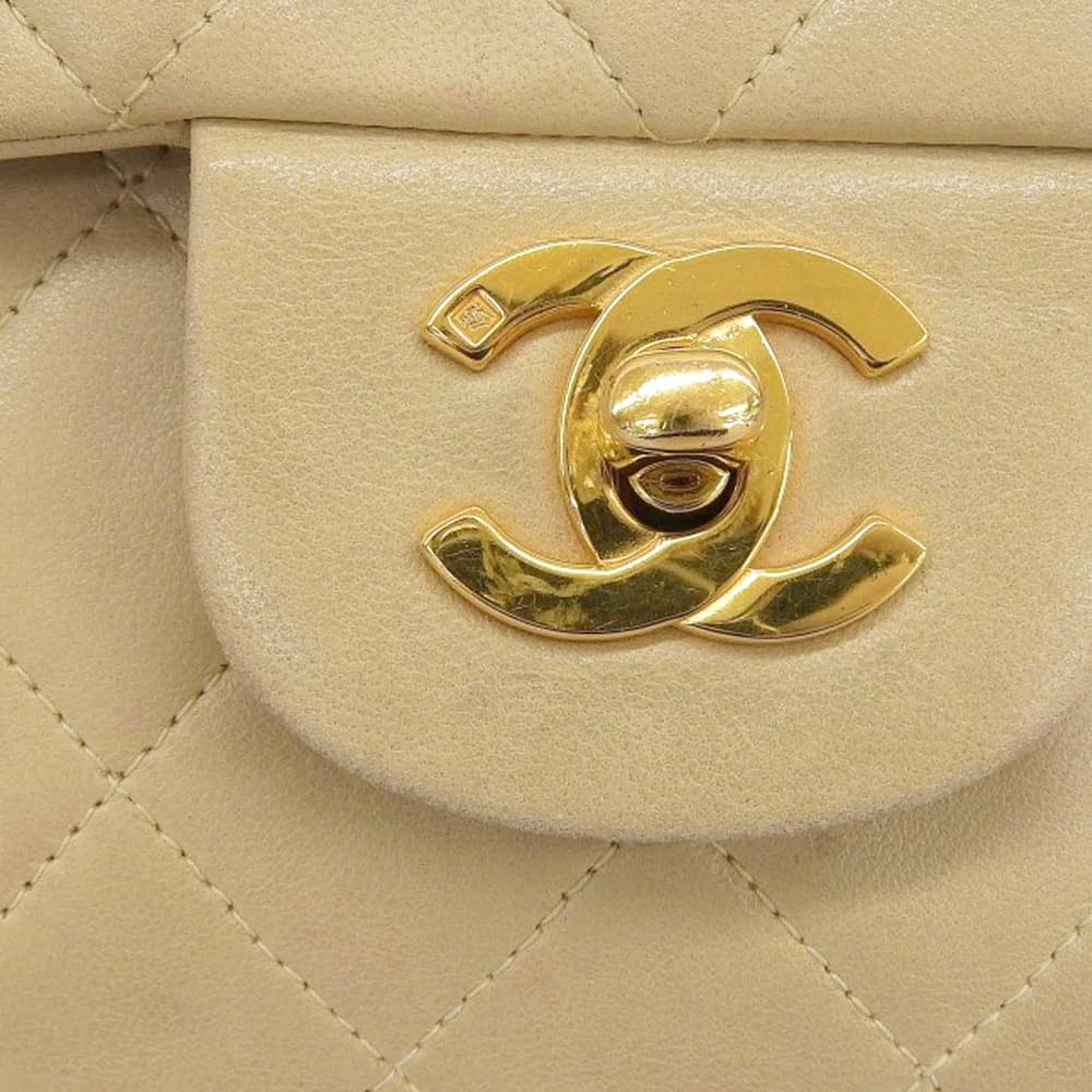 Chanel Beige Leather Shoulder Bag