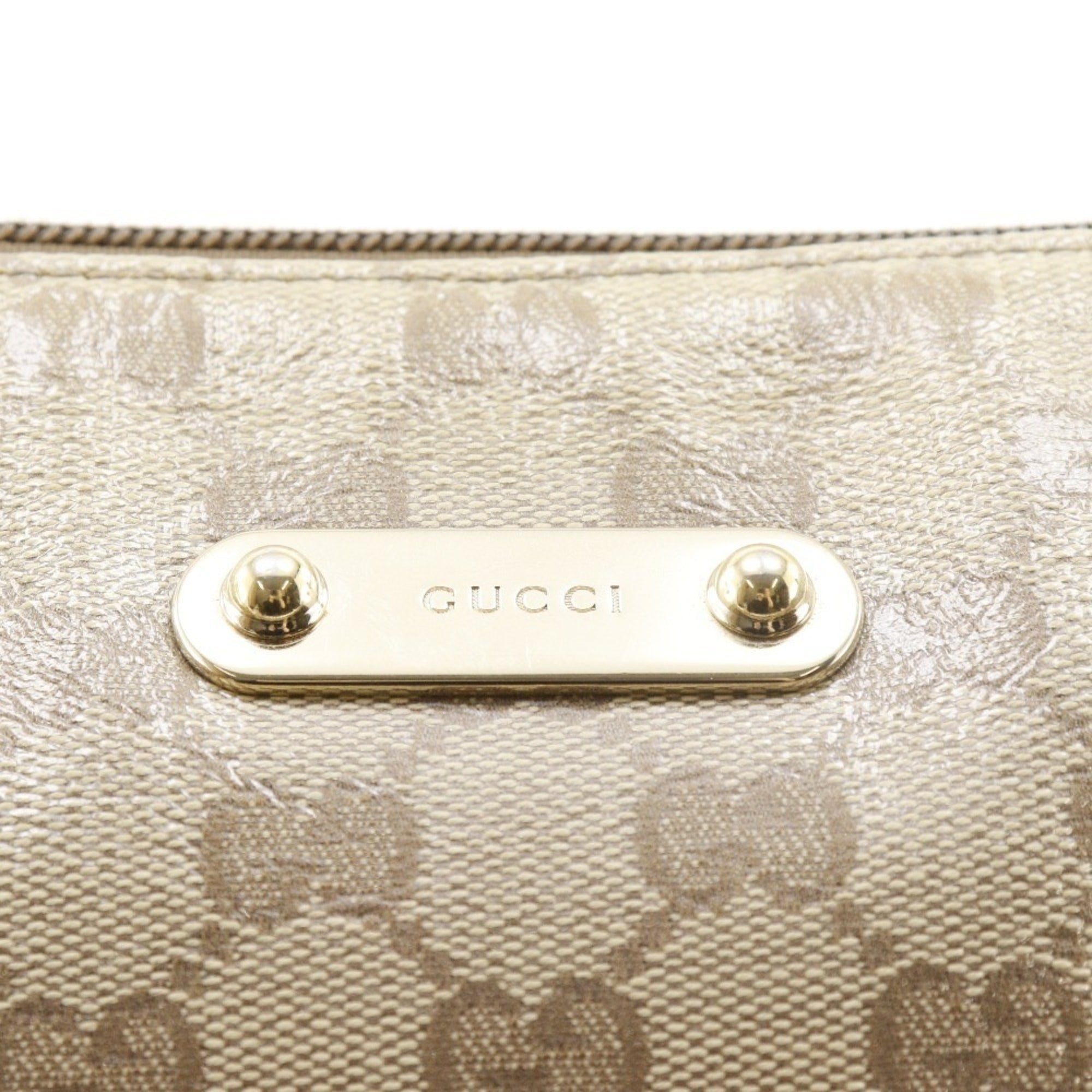 Gucci Gg Crystal Beige Pvc Shoulder Bag (Pre-Owned)