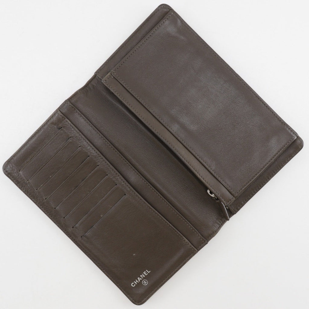 Chanel Bronze Leather Long Wallet (Bi-Fold)