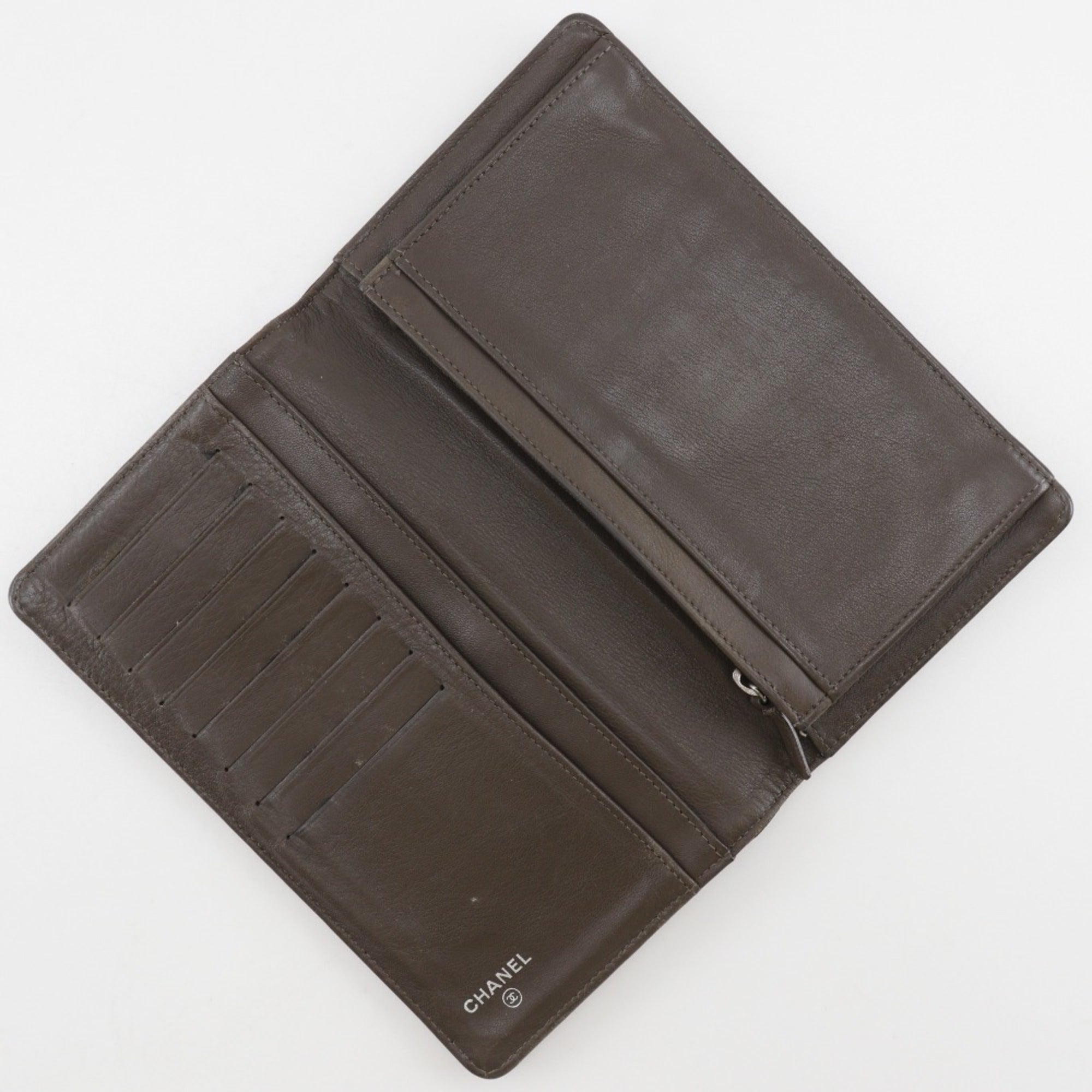 Chanel Bronze Leather Long Wallet (Bi-Fold)