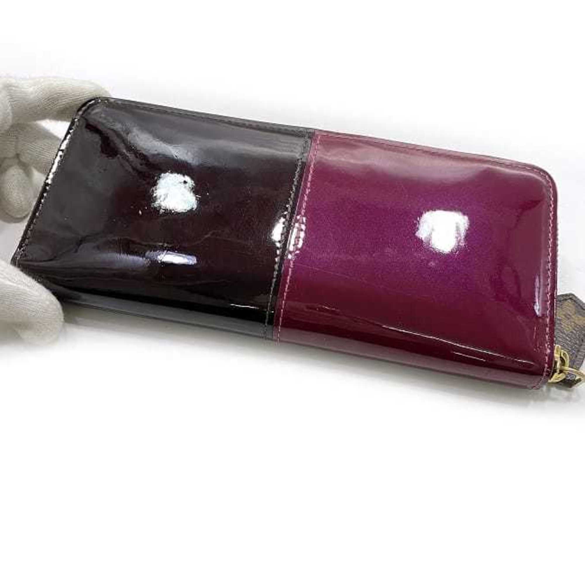 Louis Vuitton Amarante Bordeaux Brown Patent Leather Monogram Canvas Coin Purse/Coin Case