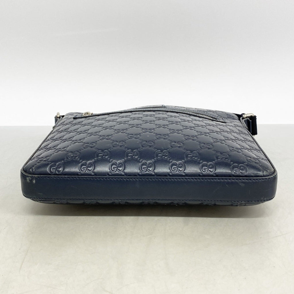 Gucci Navy Leather Shoulder Bag (Pre-Owned)