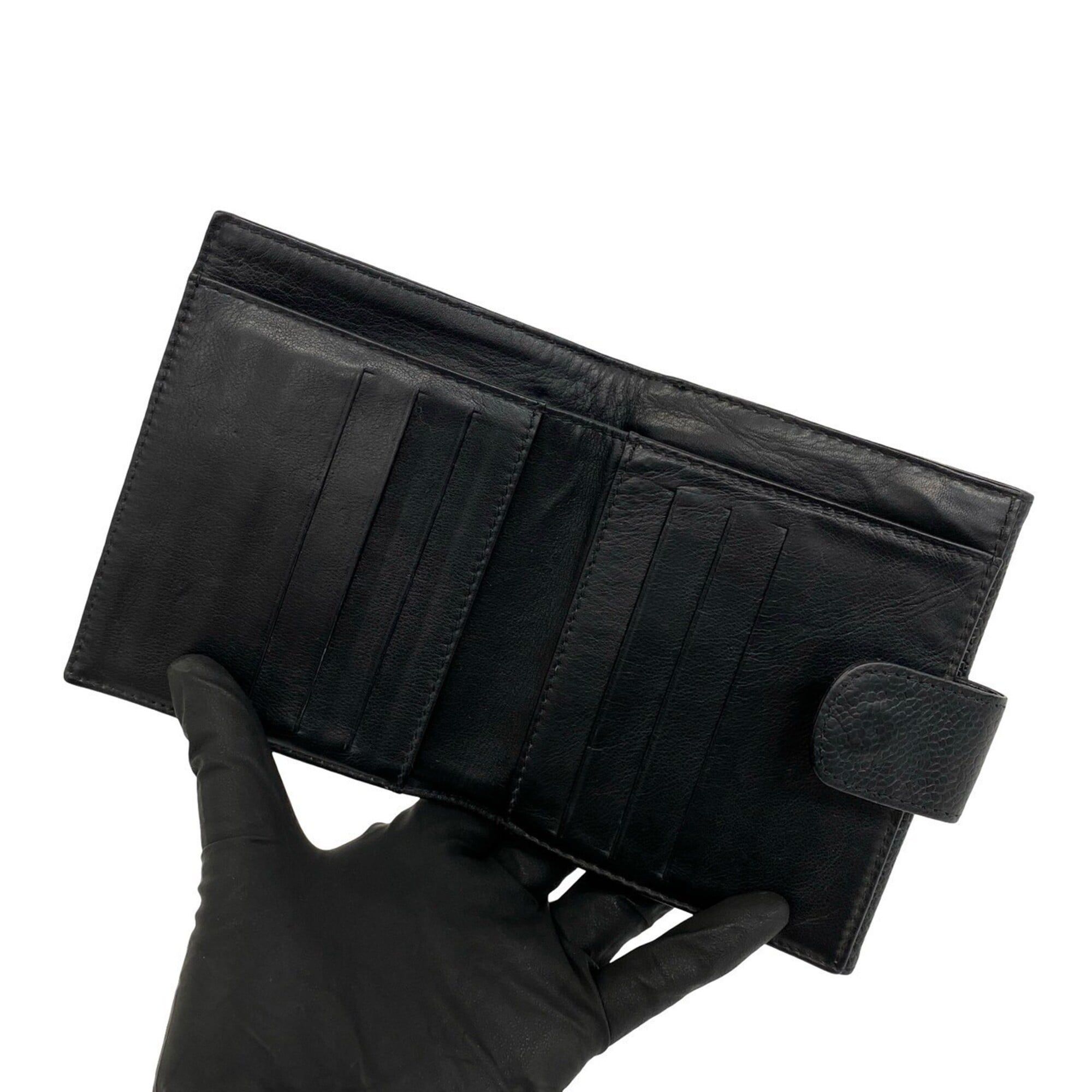 Chanel Black Grained Calfskin Wallet (Bi-Fold)