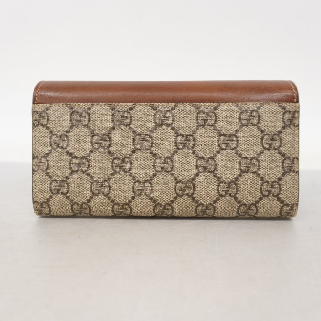 Gucci Brown Pvc Long Wallet (Bi-Fold) (Pre-Owned)