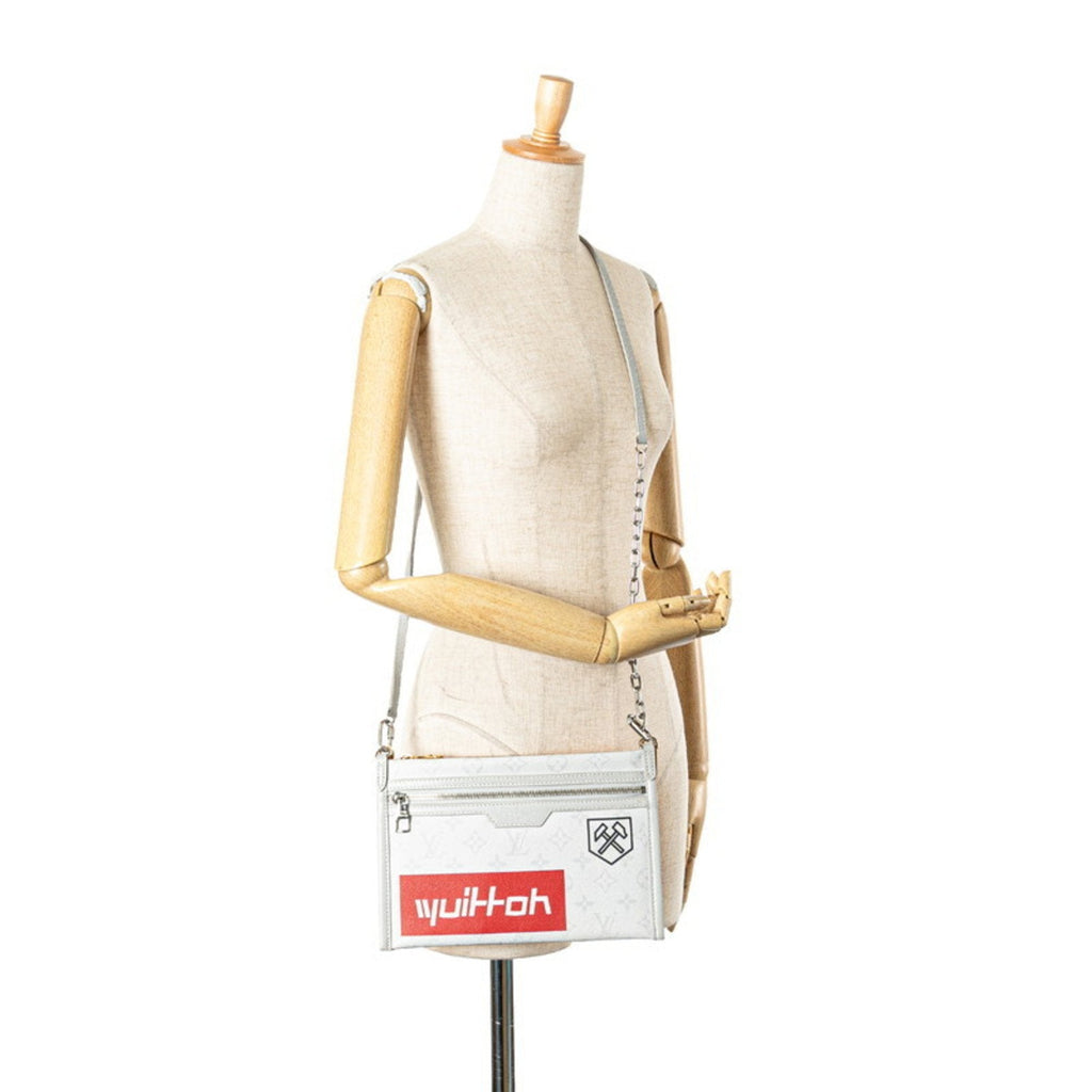 Louis Vuitton Gray Orange Pvc Canvas Shoulder Bag