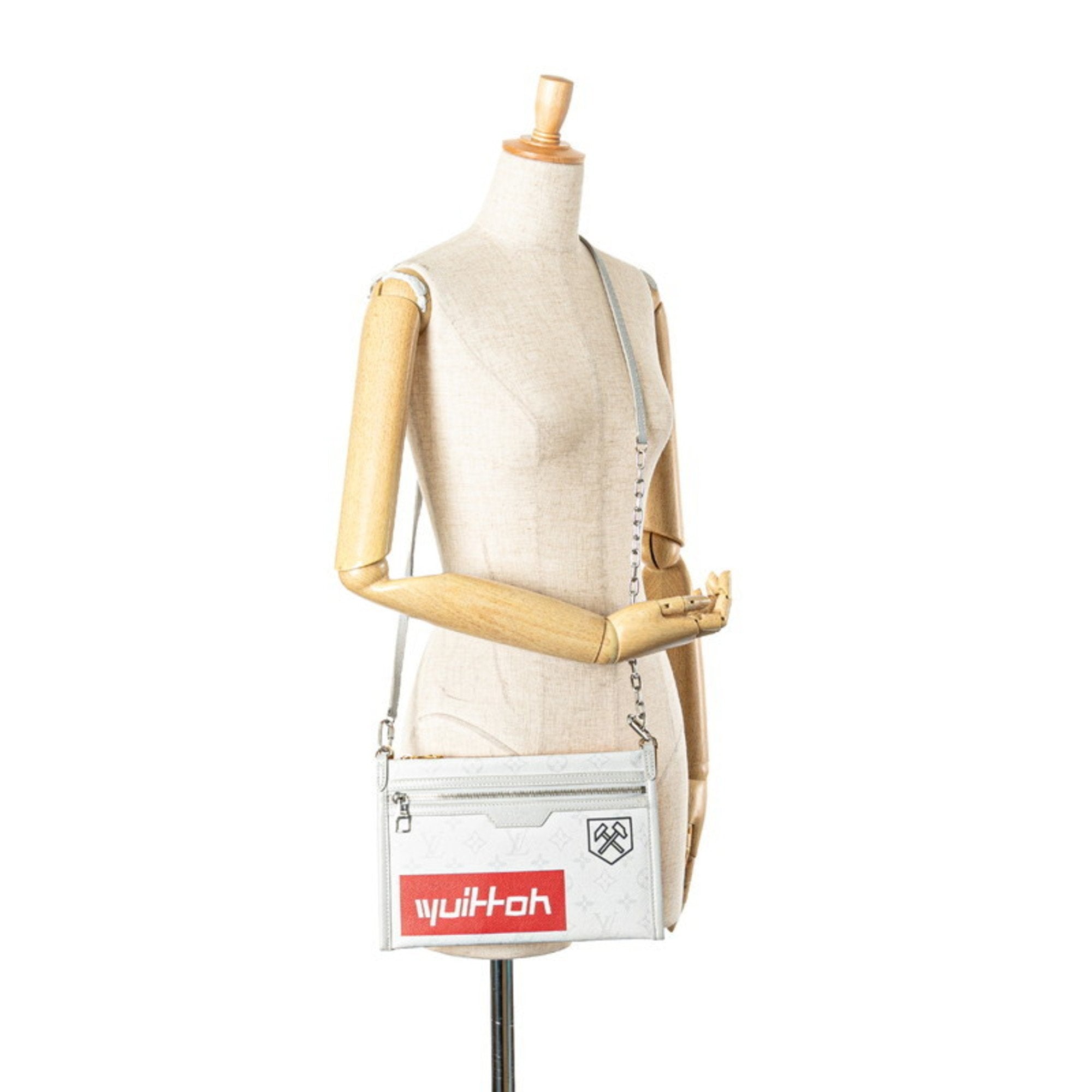 Louis Vuitton Gray Orange Pvc Canvas Shoulder Bag