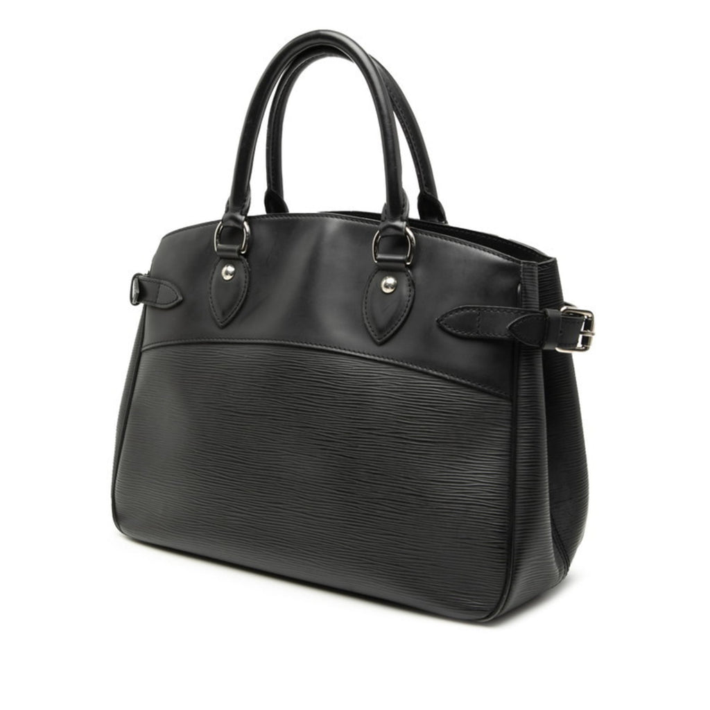 Louis Vuitton Black Noir Leather Handbag Tote Bag