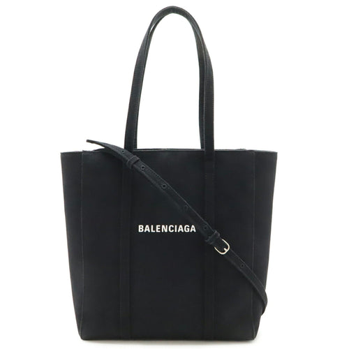 Balenciaga Black Canvas Shoulder Bag Tote