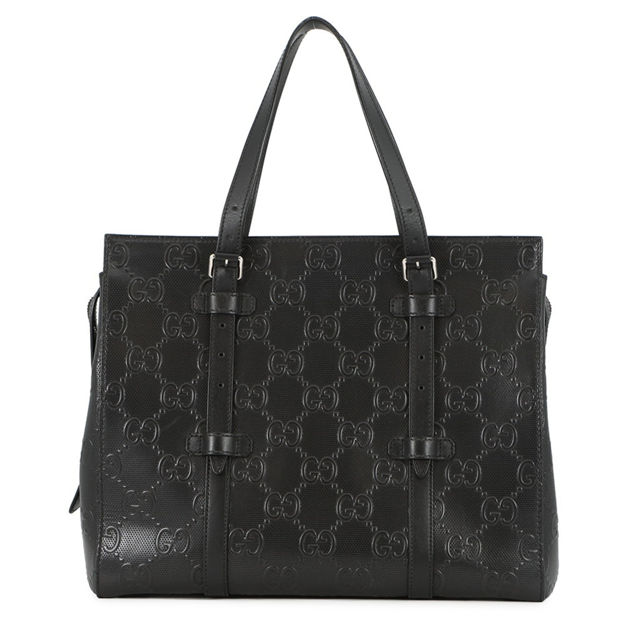 Gucci Black Leather Handbag Tote Bag (Pre-Owned)