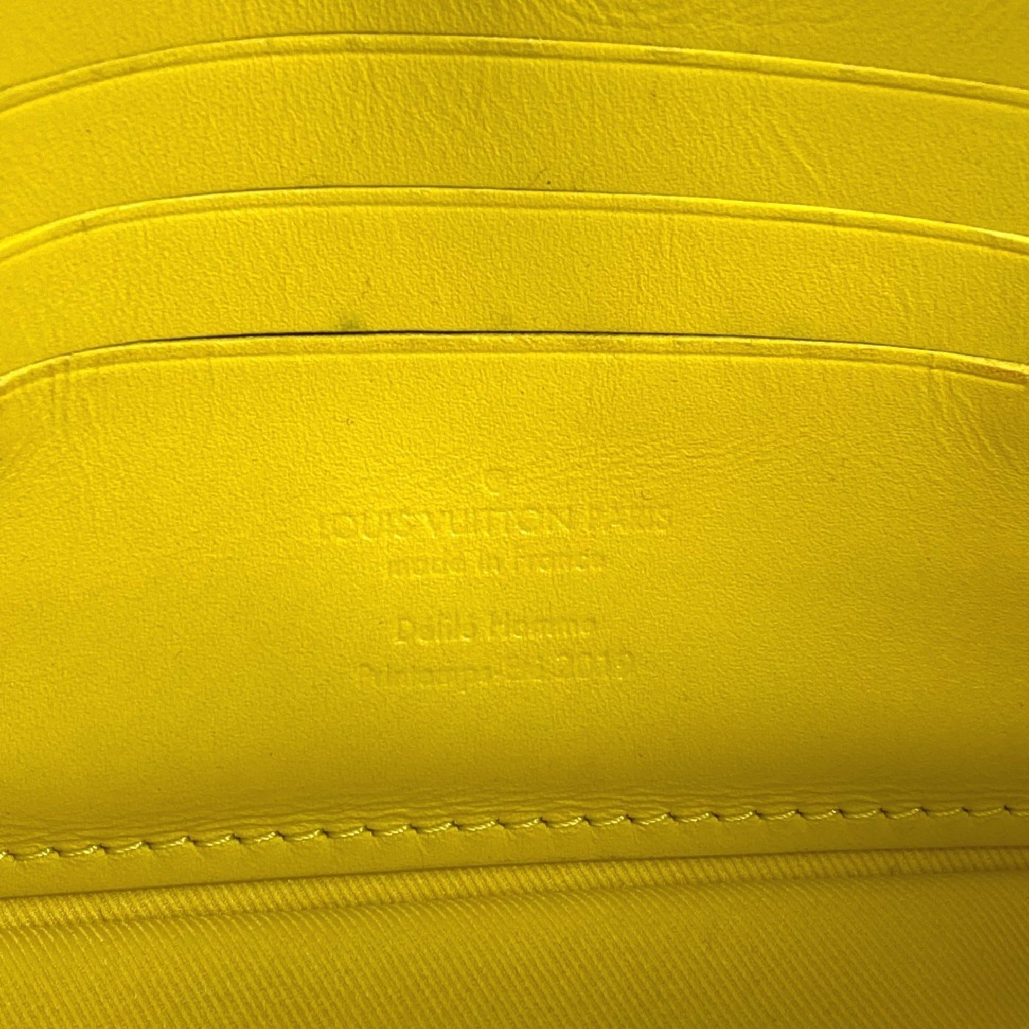 Louis Vuitton Yellow Leather Clutch Bag