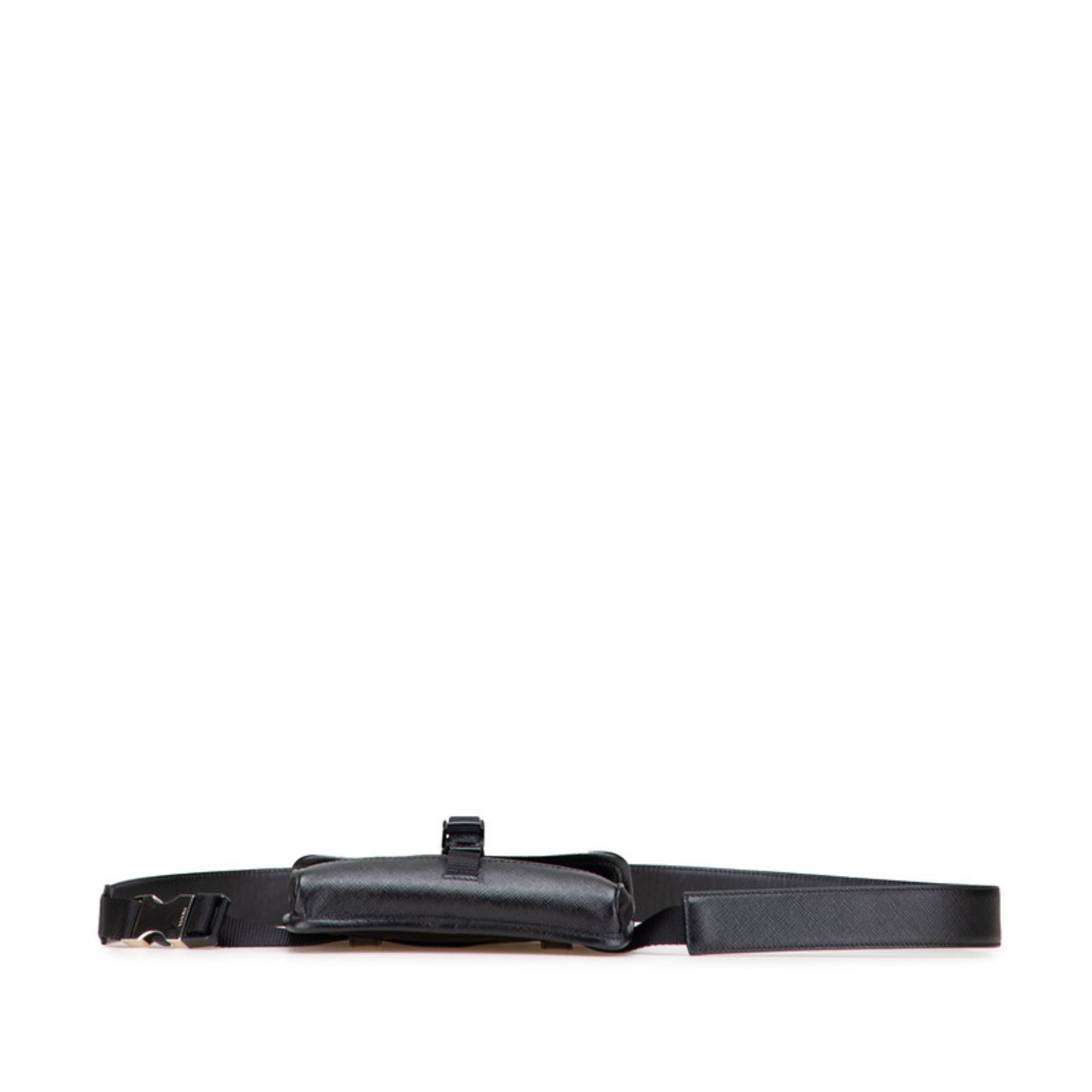 Prada Black Nylon Leather Fanny Pack